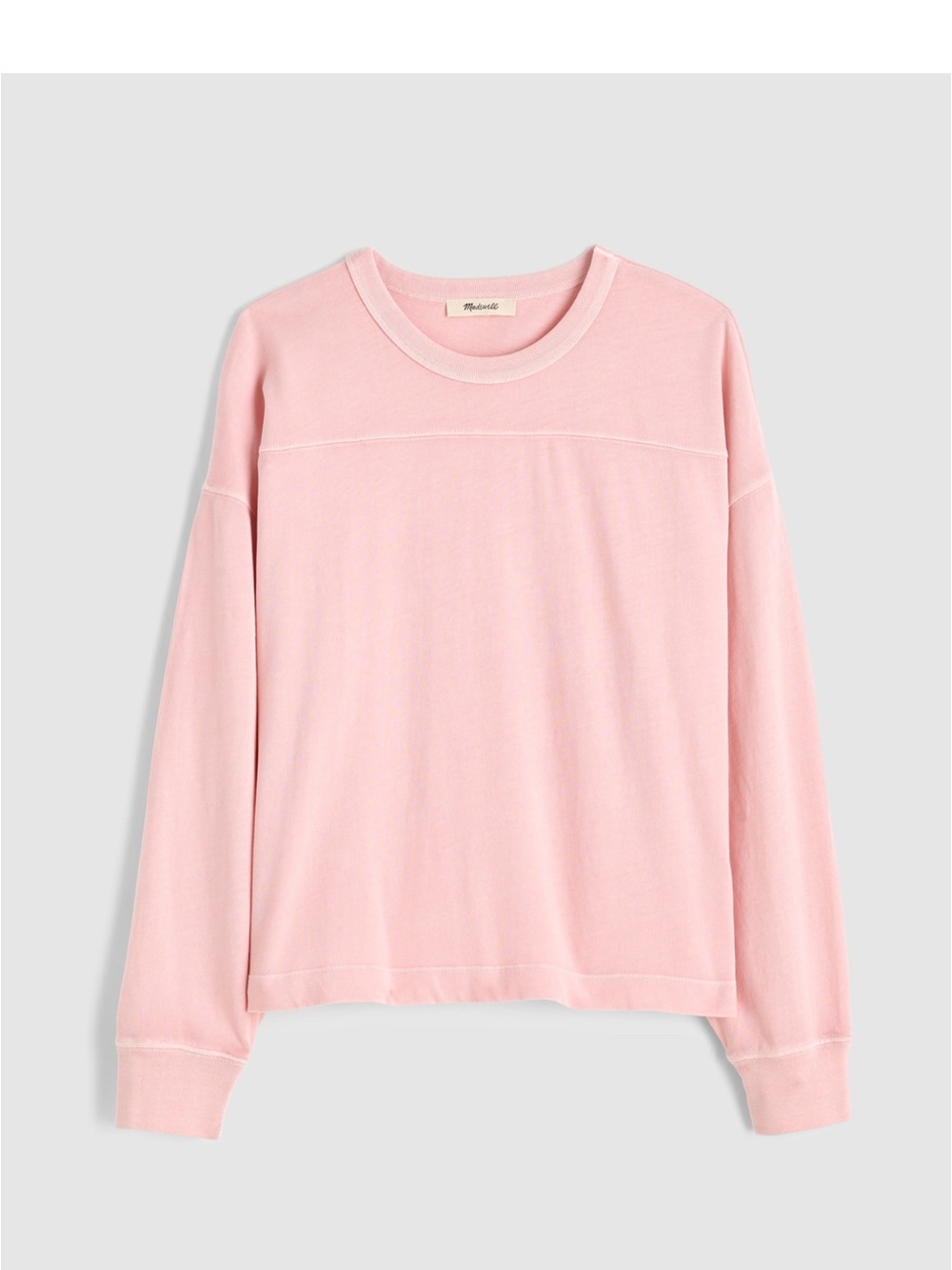 Madewell Light Pink Relaxed Crewneck Vintage Jersey Longsleeve Tee NZ644 Medium